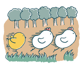 ゆるいひよこはにわとりの一翼を担う