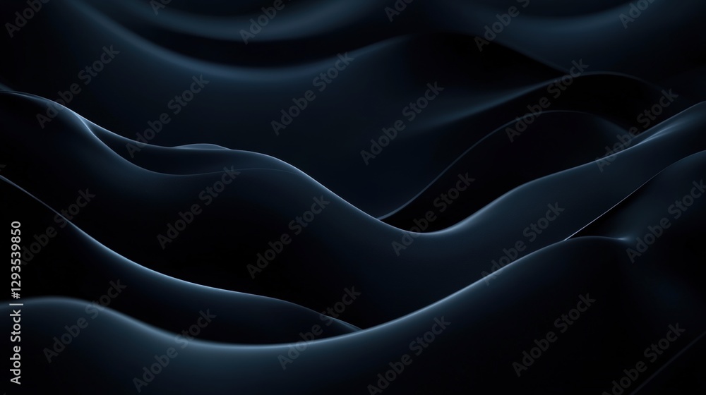 Poster deep dark blue wave with fluid motion capturing the essence of the ocean and its mysterious depths i