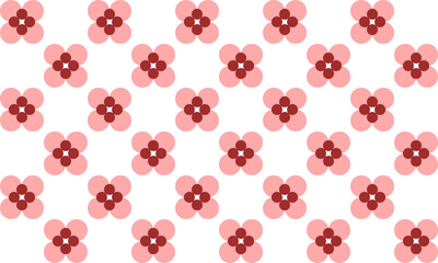 seamless pattern with red and pink flowers repeat style, replete image design for fabric printing, checkerboard 