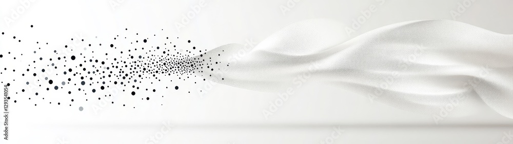 Aufkleber elegant flowing fabric with dynamic particles on soft background
