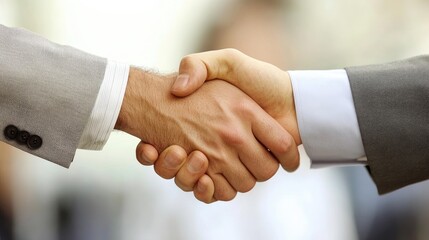 Firm Handshake, Symbol of Business Deal, Agreement, and Partnership