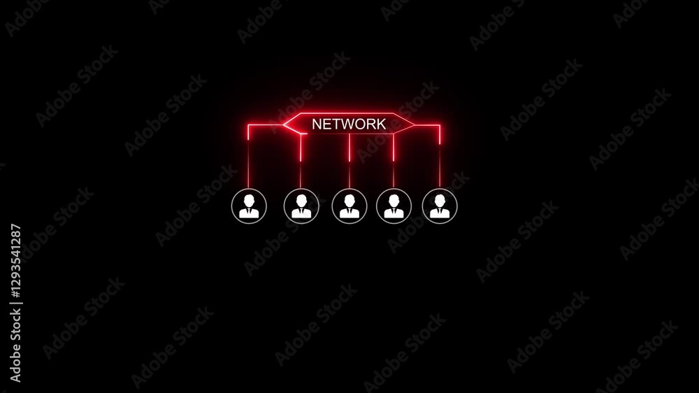 Aufkleber animation of network of connections with people icons over glowing background business, technology, 