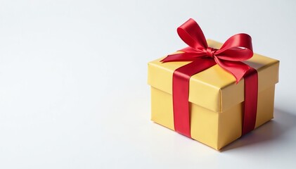 Obraz premium Colorful gift box with ribbon on white background, ornament, event