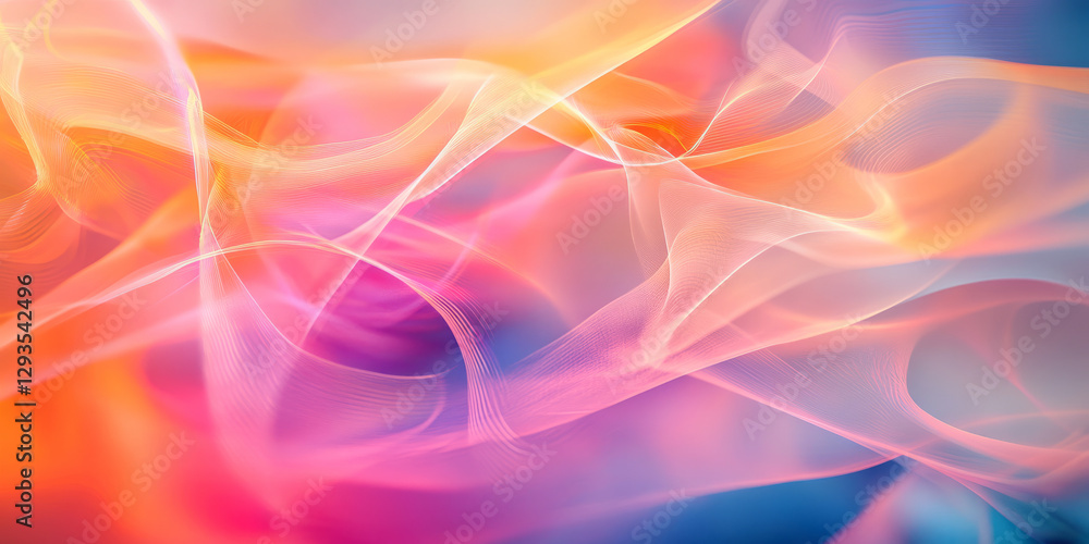 Poster a mesmerizing futuristic abstract background featuring transparent crystalline structures, softly re