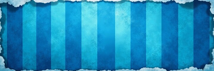 Faded blue striped wallpaper with ripped edges and wrinkles, background, old