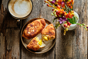 fried mango pie top view