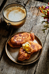 fried mango pie top view
