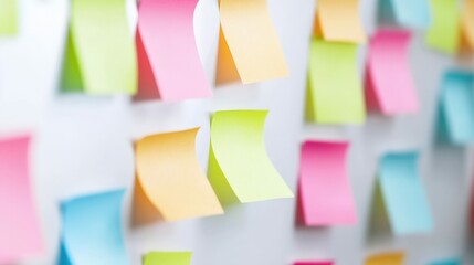 Creative team brainstorming session with colorful sticky notes for innovative ideas