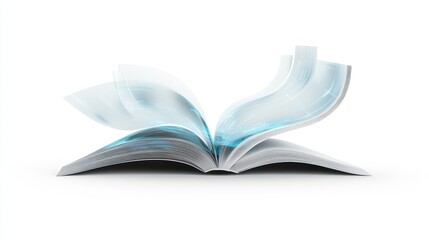 Open Book with Flowing Pages and Abstract Design Elements