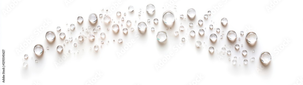 Poster water drops on a white surface creating an elegant background design