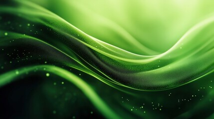 Naklejka premium Smooth and elegant green wave captured in motion conveying a sense of peace and tranquility in nature