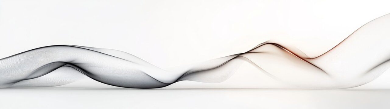 Elegant Flowing Smoke Waves in Black and White Abstract Background