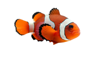  Clownfish Amphiprion Ocellaris Isolated on Transparent Background