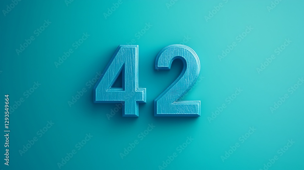 Poster a stylized, three-dimensional representation of the number 