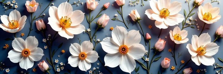 Fototapeta premium High-end seamless silver floral background for stylish interiors, design, floral