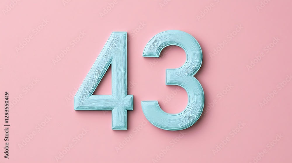 Poster a pastel blue number 