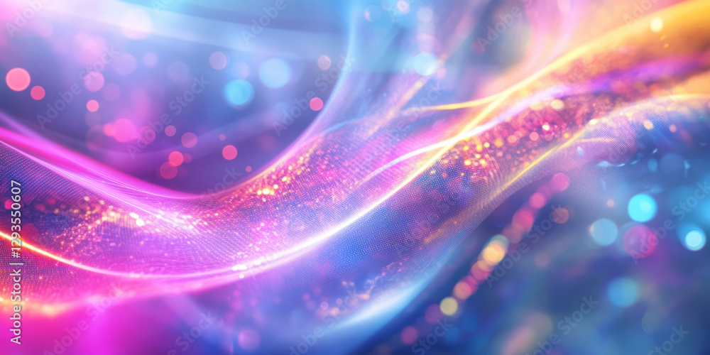 Aufkleber a surreal abstract background with softly glowing holographic light beams intersecting in an intrica