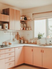 This interior photograph depicts a bright and modern kitchen