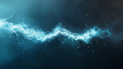 Abstract Blue Lightning Bolt on Dark Background for Creative Projects