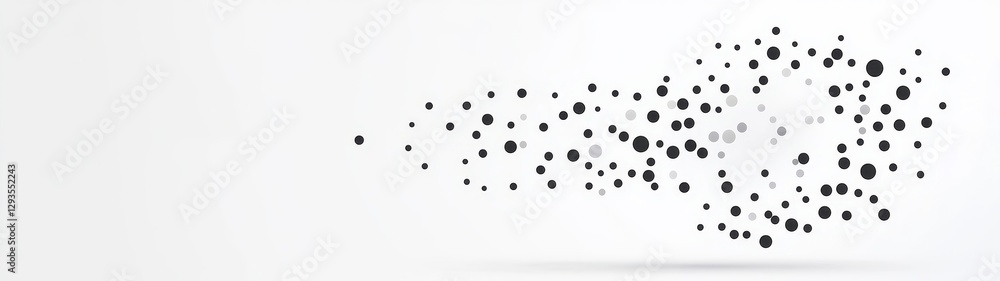 Aufkleber abstract design with dynamic floating black and gray circles on white