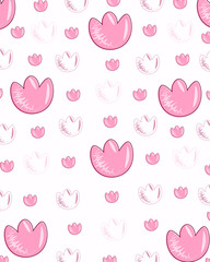 Hand drawn flower watercolor flowers pattern. Colorful hand drawn patchwork flat cartoon seamless pattern. Handmade patch work quilt style background for textile concept or fun modern backdrop design.