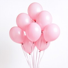 Bouquet of pink balls on a white background