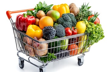 Fresh produce grocery cart bounty