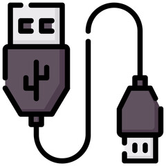 cable usb vector filled outline icon