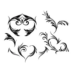 Obraz premium vector, tattoo, design, flower, illustration, floral, decoration, tribal