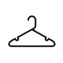 Clothing hanger line icon in a trendy style. Editable stroke. Can be used for e commerce, fashion websites, labels, logo. Vector illustration isolated on white background. Clothes and shopping concept