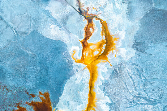 Multicolour abstract aerial view of an organic landscape