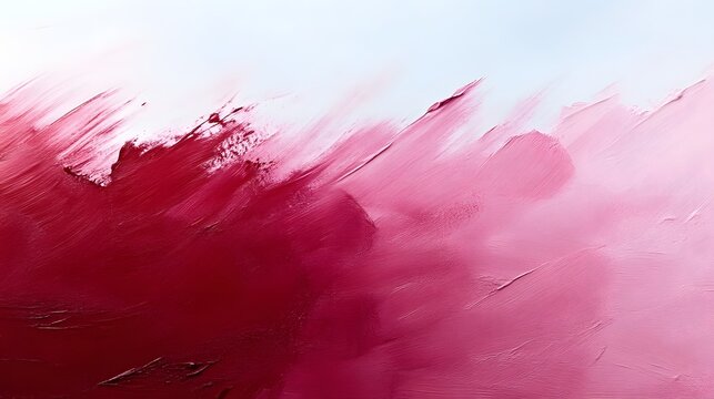 Abstract crimson and pink paint strokes