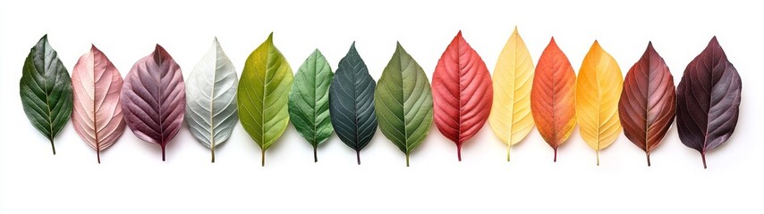 Fototapeta premium Colorful Leaves Collection Showcasing Nature's Seasonal Palette