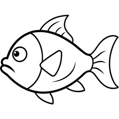 Obraz premium A fish making a sarcastic expression line art vector illustration 