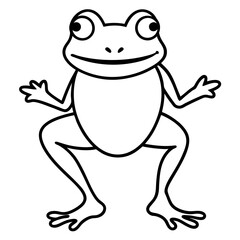 A frog making a sassy whatever expression line art vector illustration 
