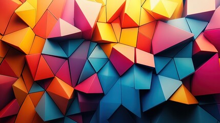 Fototapeta premium Randomized layout of colorful polygons, giving a playful and modern abstract look 