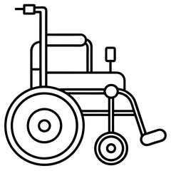 A high tech wheelchair with auto balancing line art vector illustration 