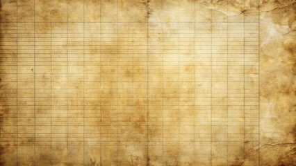 Old Vintage Texture of Yellowed Paper with Grid Lines for Background