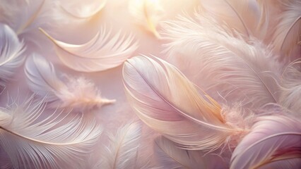 Soft Pastel Feathers on Light Background for Creative Projects