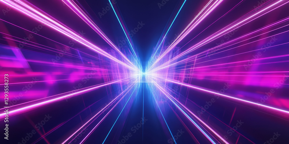 Aufkleber a sleek and dynamic abstract background featuring glowing holographic beams, symmetrically intersect