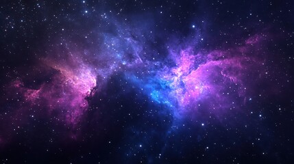 Fototapeta premium Cosmic Nebula Purple and Blue Gas Clouds in Space (7)