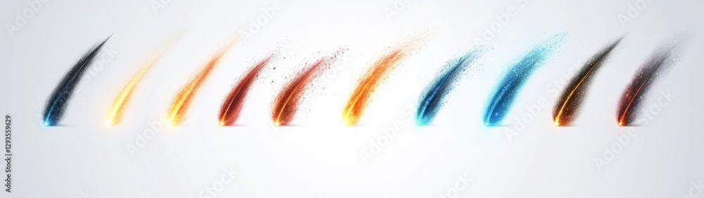 Poster colorful light trails in smooth gradient beside soft background
