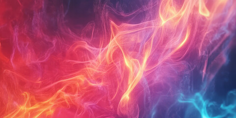 Obraz premium A captivating abstract background with swirling currents of digital plasma, softly pulsing and shifting in a rhythmic, futuristic pattern. The fluid neon motion forms a mesmerizing interplay of color