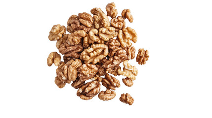 Obraz premium Pile of Shelled Walnuts on a Transparent Background, PNG