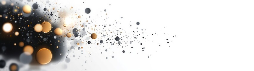 Abstract design featuring golden and silver circles on soft background