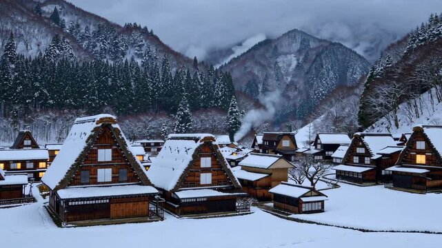 Shirakawa-go in Winter: A Traditional Japanese Village Covered in Snow