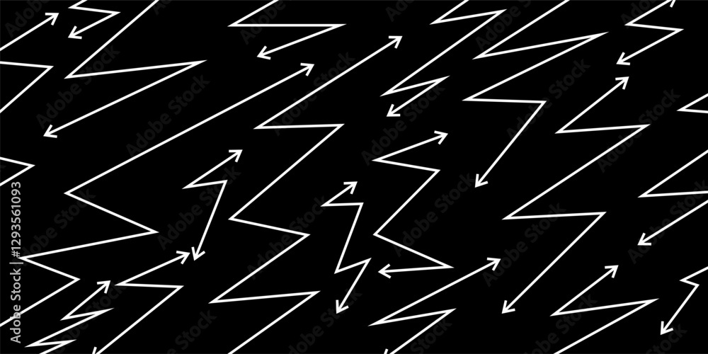 Poster zig zag arrow icon abstract background, line design on black background. suitable for your design pr