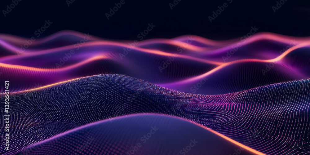 Poster a sleek and dynamic abstract background with shimmering holographic light beams, softly illuminating
