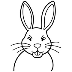 Fototapeta premium A rabbit pulling a face line art vector illustration 