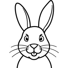 Obraz premium A rabbit pulling a face line art vector illustration 